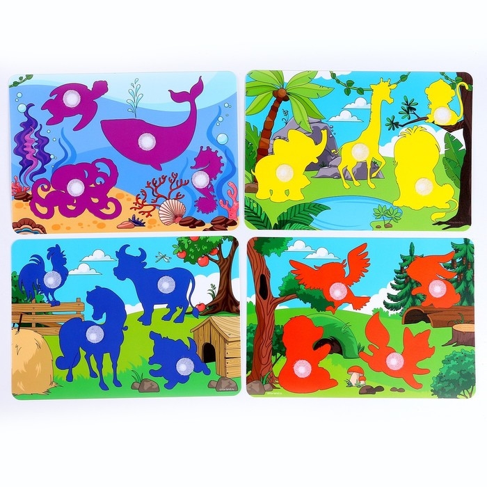 Развивающая игра на липучках «Изучаем животных. Кто где живет?» Развивающая игра на липучках «Изучаем животных. Кто где живет?»