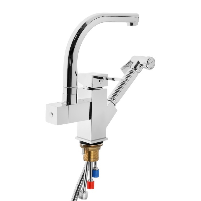 Cмеситель для кухни Accoona A4491, с гигиеническим душем, латунь, хром Cмеситель для кухни Accoona A4491, с гигиеническим душем, латунь, хром