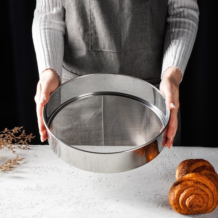 Сито для просеивания Доляна «Металлик», d=27 см, цвет серебристый Сито для просеивания Доляна «Металлик», d=27 см, цвет серебристый