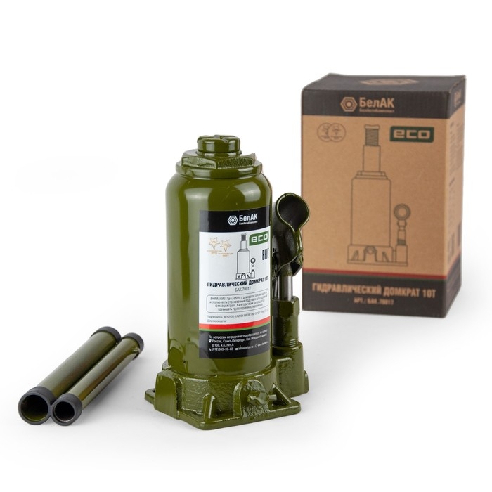 Домкрат гидравлический  Домкрат гидравлический "БелАК" ECO БАК.70017, подъем/подхват 390/195 мм, 10 т