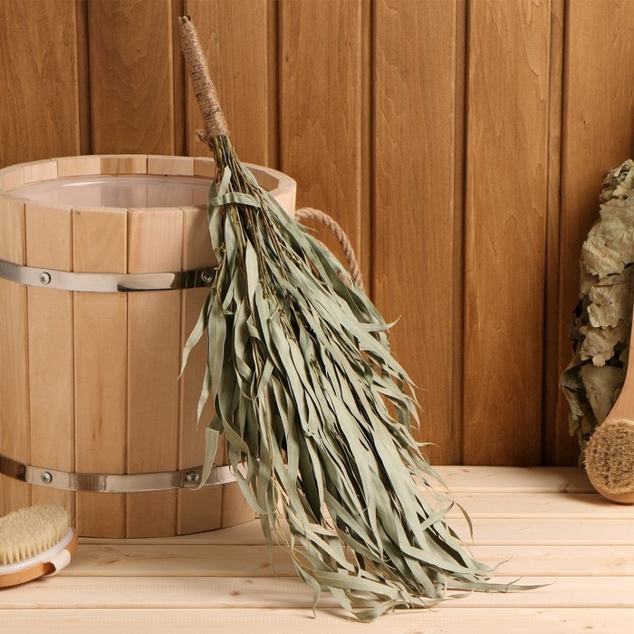 Веник для бани эвкалиптовый с оплеткой, в еврослоте Веник для бани эвкалиптовый с оплеткой, в еврослоте