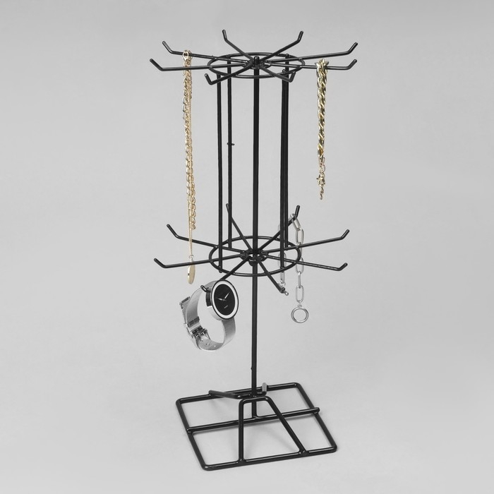 Вертушка, 2 яруса по 8 крючков, 20×20×40, цвет чёрный Вертушка, 2 яруса по 8 крючков, 20×20×40, цвет чёрный