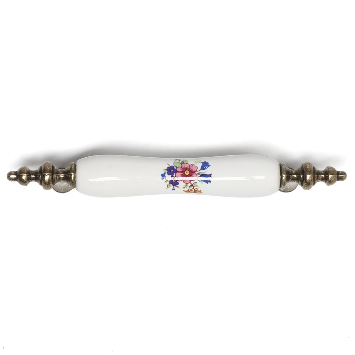 Ручка скоба ТУНДРА Ceramics 014, 96 мм, керамическая, с рисунком, цвет бронза