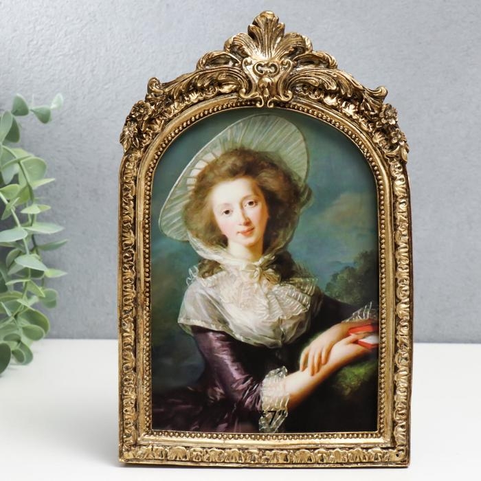 Фоторамка полистоун 10х15 см  Фоторамка полистоун 10х15 см "Арка" состаренное золото 23х14,5х2 см