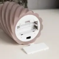 Светодиодная свеча витая лиловая, 7.5&times;12.5&times;7.5 см, пластик, воск, от батареек АААх2, свечение тёплое белое