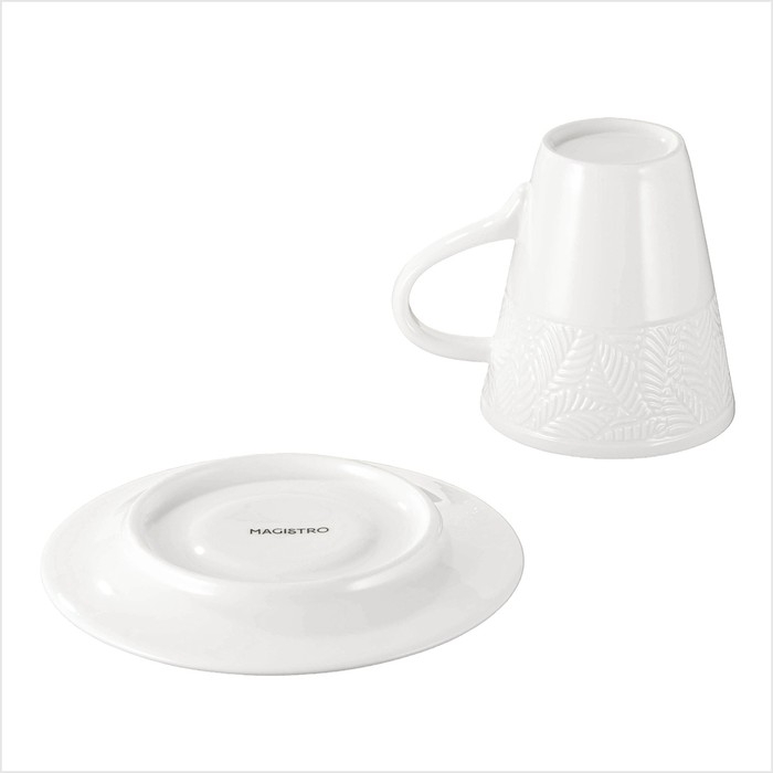 Чайная пара фарфоровая Magistro Сrotone, 2 предмета: чашка 220 мл, блюдце d=15 см, цвет белый Чайная пара фарфоровая Magistro Сrotone, 2 предмета: чашка 220 мл, блюдце d=15 см, цвет белый