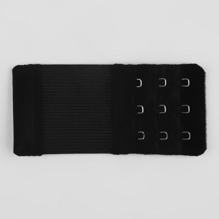 Застёжка-удлинитель для бюстгальтера, 3 ряда 3 крючка, 5 × 10,5 см, 3 шт, цвет чёрный Застёжка-удлинитель для бюстгальтера, 3 ряда 3 крючка, 5 × 10,5 см, 3 шт, цвет чёрный