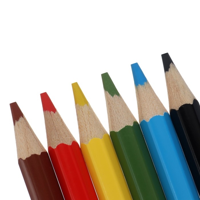 Карандаши Mini, 6 цветов, Карандаши Mini, 6 цветов, "Каляка-Маляка", шестигранные короткие