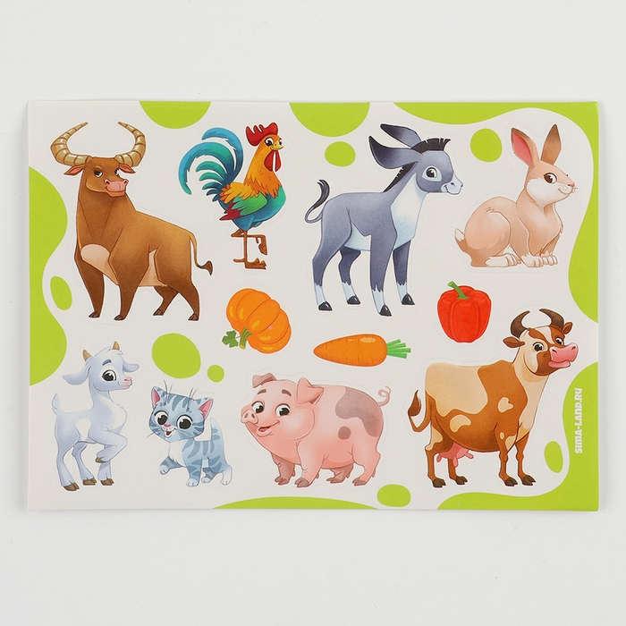 Фигурки животных «Ферма». Игровой набор: наклейки, магниты и раскраски Фигурки животных «Ферма». Игровой набор: наклейки, магниты и раскраски