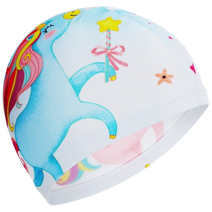 Шапочка для плавания детская ONLYTOP Kids «Единорог», тканевая, обхват 46-52 см Шапочка для плавания детская ONLYTOP Kids «Единорог», тканевая, обхват 46-52 см