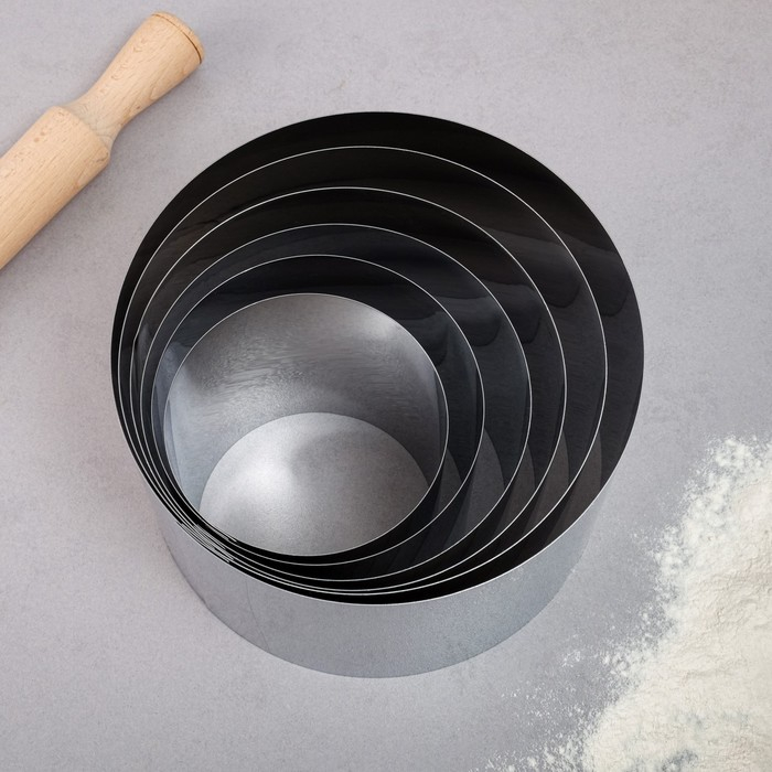 Набор форм для выпечки и выкладки «Круг», d-20, h-12 см, 6 шт Набор форм для выпечки и выкладки «Круг», d-20, h-12 см, 6 шт