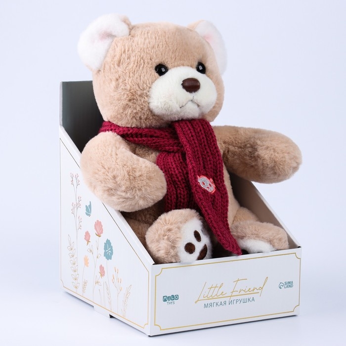 Новогодняя мягкая игрушка Little Friend, мишка с розовыми шарфом, 20 см Новогодняя мягкая игрушка Little Friend, мишка с розовыми шарфом, 20 см