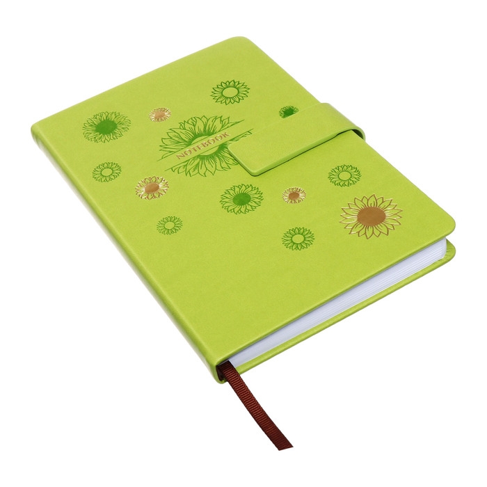 Ежедневник недатированный, А5, 140л, клетка, обл.кожзам, с хлястиком, Цветы, зеленый Ежедневник недатированный, А5, 140л, клетка, обл.кожзам, с хлястиком, Цветы, зеленый