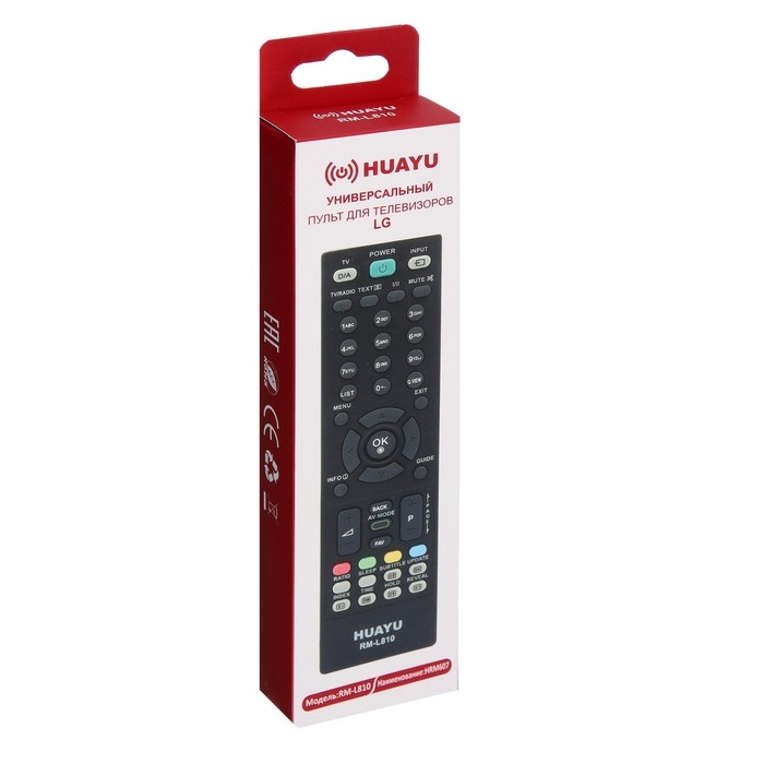 Пульт ДУ Huayu RM-L810, для ТВ LG, универсальный, черный Пульт ДУ Huayu RM-L810, для ТВ LG, универсальный, черный