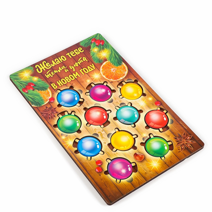 Новогодняя деревянная головоломка для детей «Новый год! Цветная гирлянда», 21 х 15 см Новогодняя деревянная головоломка для детей «Новый год! Цветная гирлянда», 21 х 15 см