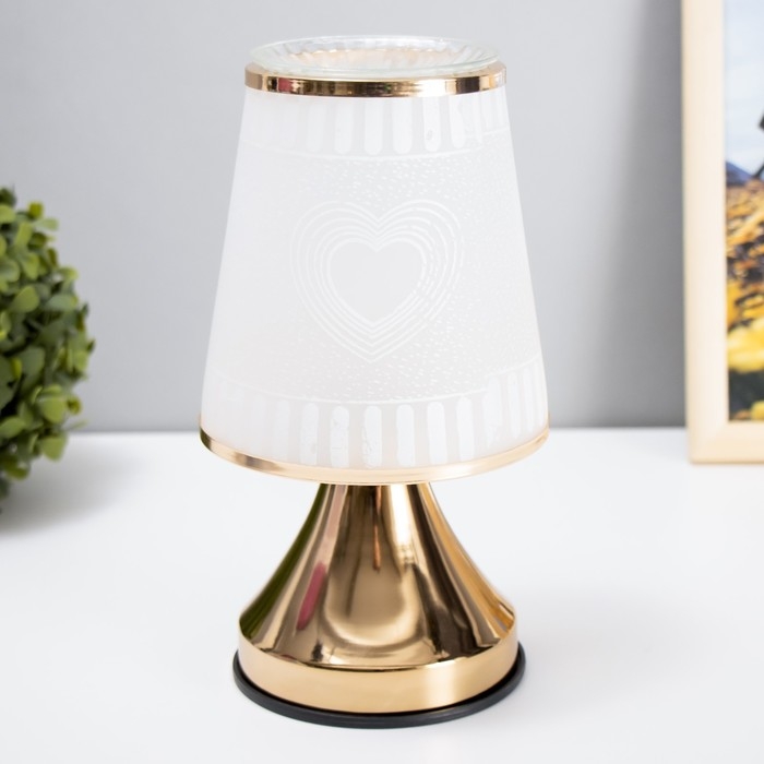 Аромасветильник сенсорный Аромасветильник сенсорный "Сердце" G9 40Вт золото 13х13х23 см RISALUX