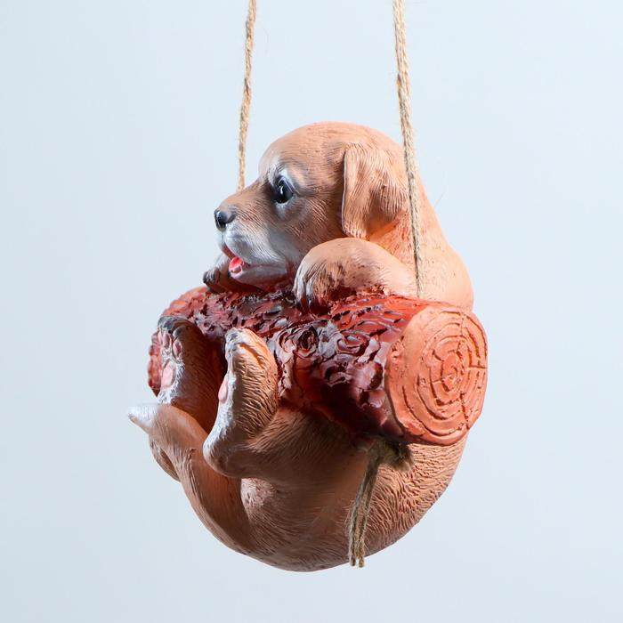 Подвесной декор Подвесной декор "Щенок на бревне", 21х13х18см