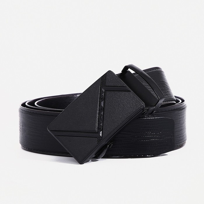 Ремень мужской, ширина 3,5 см, пряжка автомат, цвет чёрный Ремень мужской, ширина 3,5 см, пряжка автомат, цвет чёрный