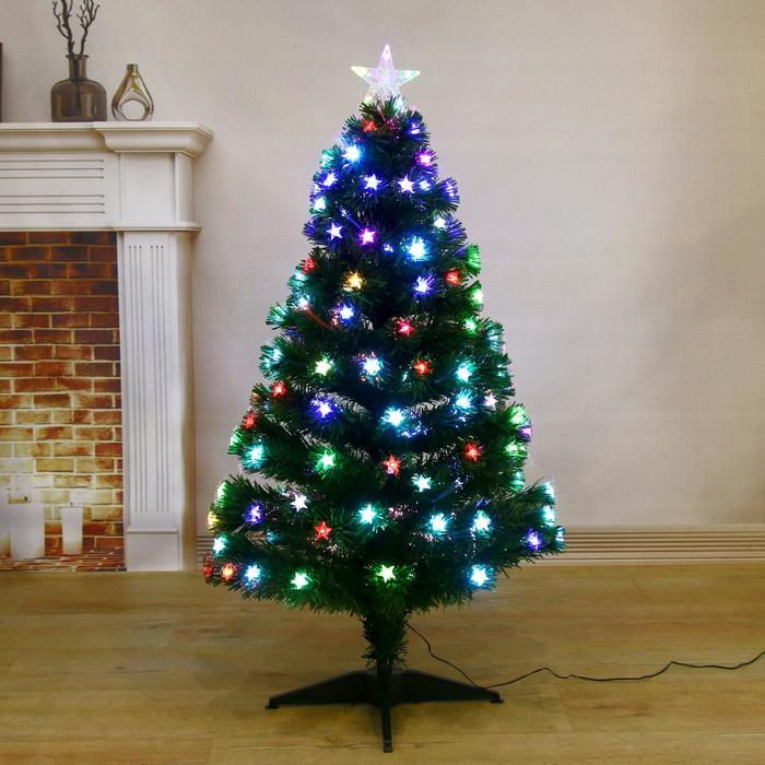 Ёлка фиброоптическая Ёлка фиброоптическая "Звезда" 120 см, d нижнего яруса 65 см, 125 веток мод.T797V12-120