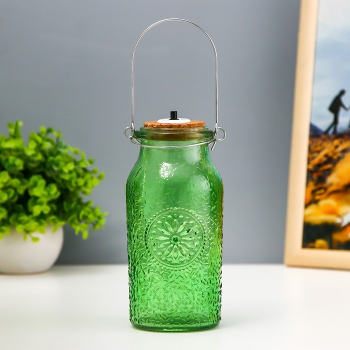 Ночник Ночник "Деллос" LED от батареек зеленый 7х7х17,5 см RISALUX