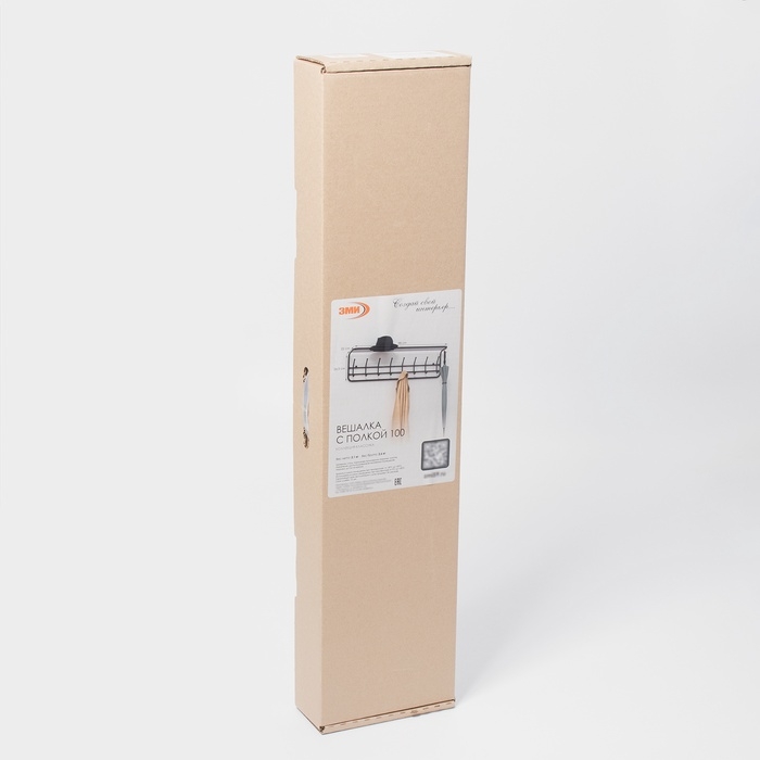 Вешалка с полкой 100 см, цвет Коричневый Вешалка с полкой 100 см, цвет Коричневый