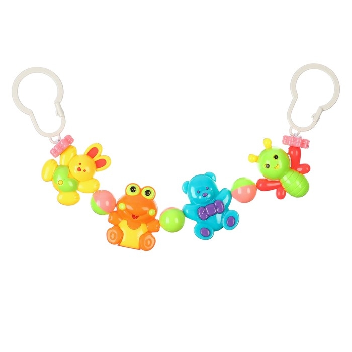 Растяжка на коляску/кроватку «Мишка и друзья», 4 игрушки, цвет МИКС, Крошка Я Растяжка на коляску/кроватку «Мишка и друзья», 4 игрушки, цвет МИКС, Крошка Я