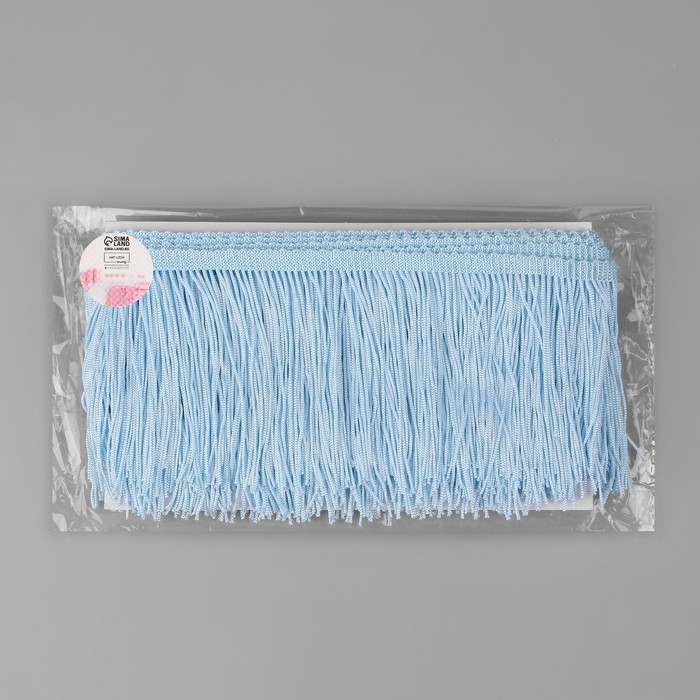 Тесьма декоративная «Бахрома», 10 см, 5 ± 0,5 м, цвет небесно-голубой Тесьма декоративная «Бахрома», 10 см, 5 ± 0,5 м, цвет небесно-голубой