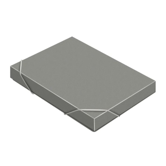 Папка-короб на резинке А4, 500мкм, Calligrata, корешок 25 мм, до 230 листов, тиснение  Папка-короб на резинке А4, 500мкм, Calligrata, корешок 25 мм, до 230 листов, тиснение "песок", серая