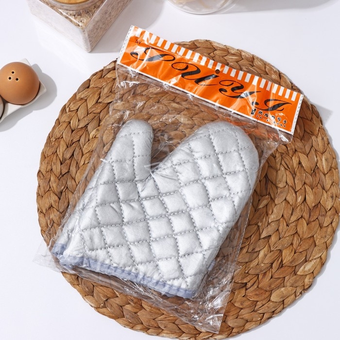 Набор прихваток «Профи», 2 шт, 23×17 см, цвет серый Набор прихваток «Профи», 2 шт, 23×17 см, цвет серый