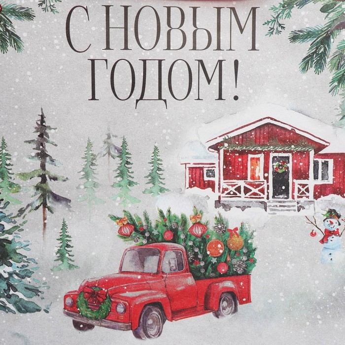 Пакет подарочный новогодний крафтовый горизонтальный «Новогодняя история», L 40 х 31 х 11.5 см, Новый год Пакет подарочный новогодний крафтовый горизонтальный «Новогодняя история», L 40 х 31 х 11.5 см, Новый год