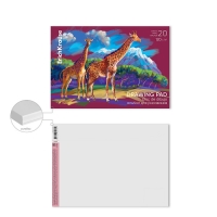 Альбом для рисования А4, 20 листов, блок 120 г/м², на клею, Erich Krause "Safari", 100% белизна, твердая подложка