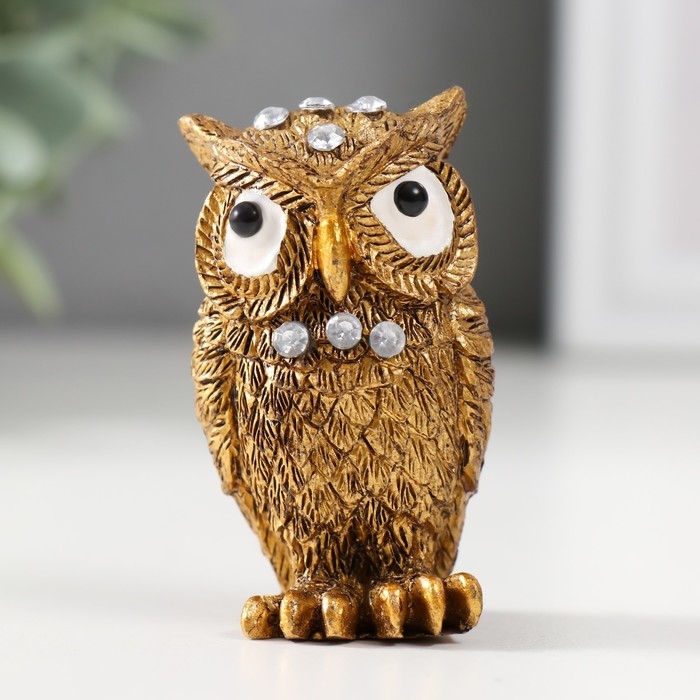 Сувенир полистоун Сувенир полистоун "Филин кофейный" стразы 5,8х3,5х2,8 см