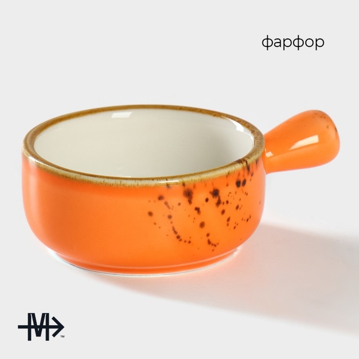 Кокотница фарфоровая Magistro «Церера», 80 мл, d=7,5 см, цвет оранжевый Кокотница фарфоровая Magistro «Церера», 80 мл, d=7,5 см, цвет оранжевый
