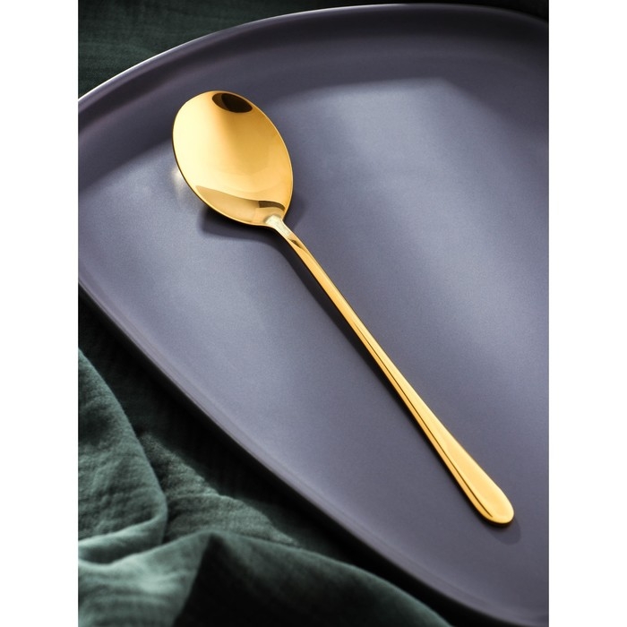 Ложка столовая из нержавеющей стали Magistro Elegance, длина 21 см, на подвесе, толщина 2 мм, цвет золотой Ложка столовая из нержавеющей стали Magistro Elegance, длина 21 см, на подвесе, толщина 2 мм, цвет золотой