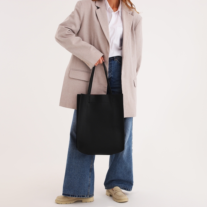 Сумка-шопер женская без застёжки, цвет чёрный