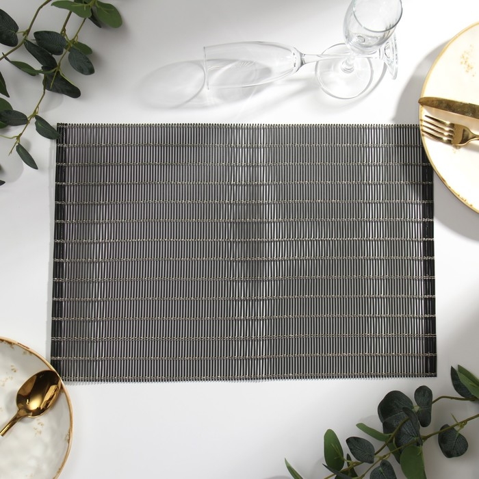 Салфетка на стол Доляна, цв.черное золото, 45*30см Салфетка на стол Доляна, цв.черное золото, 45*30см