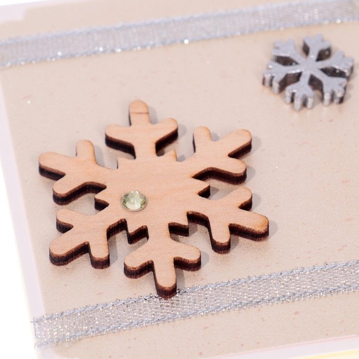 Мини-открытка  Мини-открытка "Снежинка" полосы, ручная работа