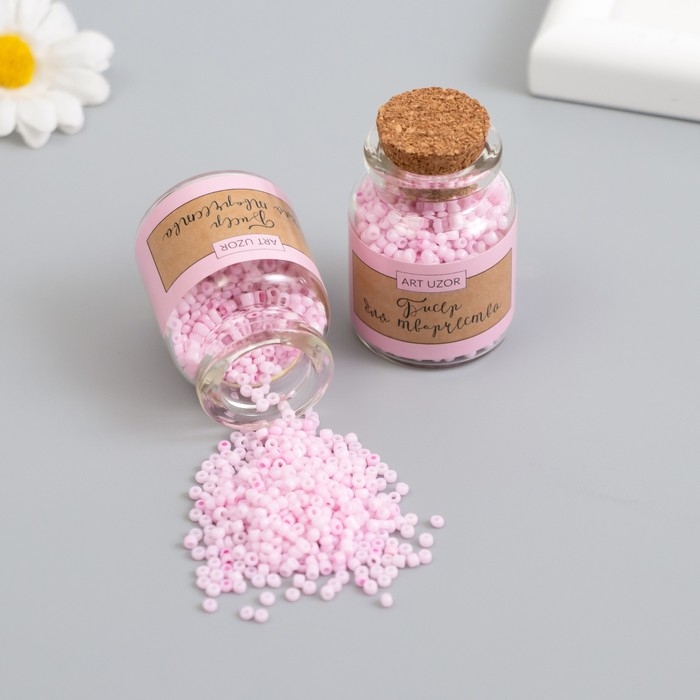 Бисер круглый 12/0 в бутылочке  Бисер круглый 12/0 в бутылочке "Розовый коралл" 2х20 гр набор 2 шт