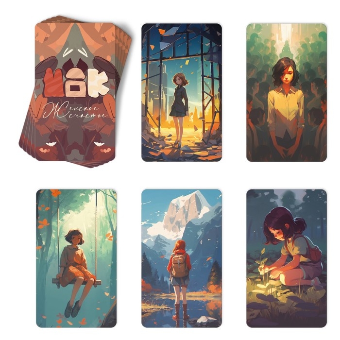 Арт-терапия «Женское счастье» с МАК, 50 карт (7х12 см), холст (22х16,5 см), краски (6 цветов), кисть, 16+ Арт-терапия «Женское счастье» с МАК, 50 карт (7х12 см), холст (22х16,5 см), краски (6 цветов), кисть, 16+