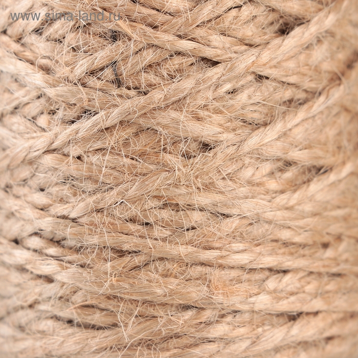 Шпагат джутовый d=1,5 мм, 60 м, скрученный, цвет натуральный Шпагат джутовый d=1,5 мм, 60 м, скрученный, цвет натуральный