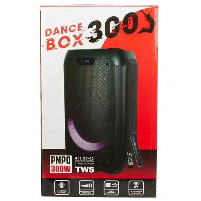 Портативная караоке система ELTRONIC DANCE BOX 300 (20-01), 30 Вт, TWS, AUX, USB,BT,черная Портативная караоке система ELTRONIC DANCE BOX 300 (20-01), 30 Вт, TWS, AUX, USB,BT,черная