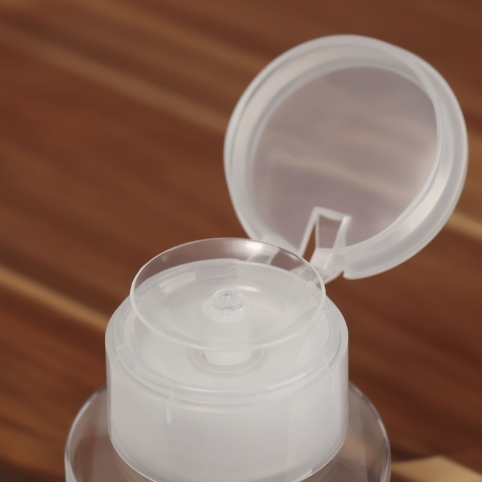 Флакон с помпой, 200 мл, цвет белый/прозрачный Флакон с помпой, 200 мл, цвет белый/прозрачный