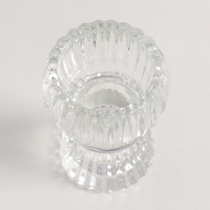 Подсвечник стекло Подсвечник стекло "Шар на ножке" двухсторонний прозрачный d- 2 и 4 см 5,5х5,5х8 см