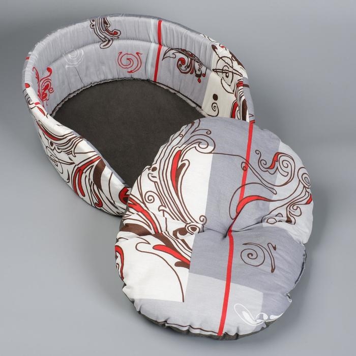 Лежанка овальная с бортиком, 49 х 36 х 17 см, микс цветов Лежанка овальная с бортиком, 49 х 36 х 17 см, микс цветов