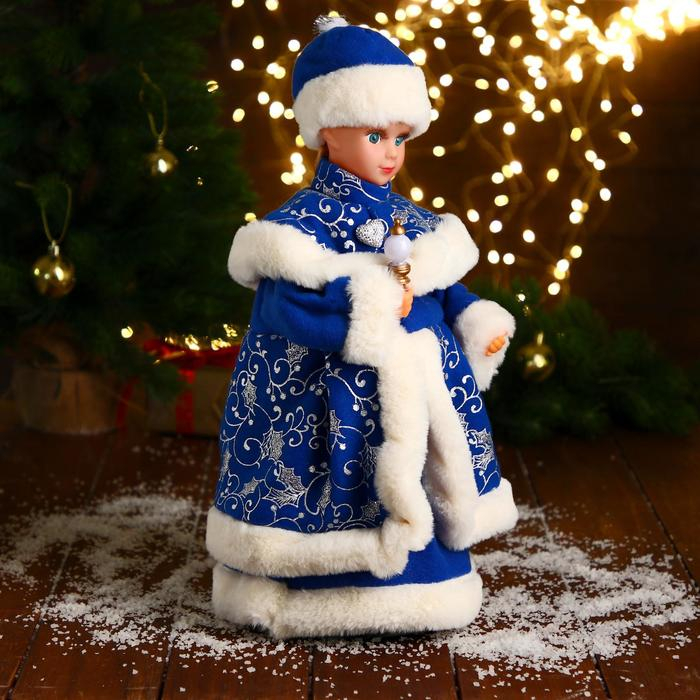 Снегурочка  Снегурочка "В синей шубке и шапочке" двигается, 40 см