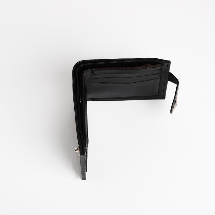 Портмоне мужское на магните, отдел для купюр, для карт, для монет, цвет чёрный Портмоне мужское на магните, отдел для купюр, для карт, для монет, цвет чёрный