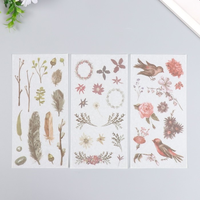 Наклейки Наклейки "Осенние краски" набор 3 листа 10х20 см