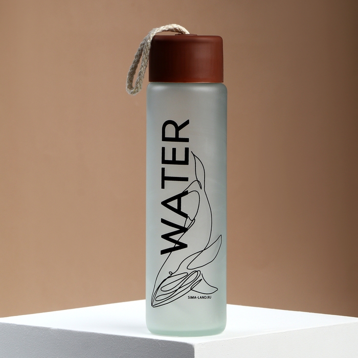 Бутылка для воды WATER, стекло, цвет МИКС, 350 мл Бутылка для воды WATER, стекло, цвет МИКС, 350 мл