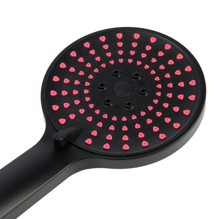 Лейка для душа ZEIN Z3542, d=120 мм, 5 режимов, розовые форсунки  Лейка для душа ZEIN Z3542, d=120 мм, 5 режимов, розовые форсунки "сердечки", черная