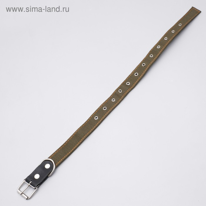 Ошейник брезентовый безразмерный двухслойный, 72 х 3,5 см, ОШ 45-60 см, хаки Ошейник брезентовый безразмерный двухслойный, 72 х 3,5 см, ОШ 45-60 см, хаки